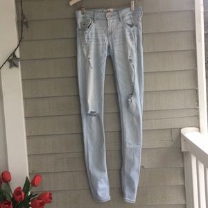 Hollister light wash distressed Jeggings